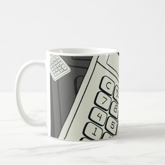 Minimalistisk kalkylator och matematikmönsterillus kaffemugg (Vänster)