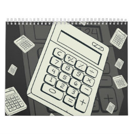 Minimalistisk kalkylator och matematikmönsterillus kalender