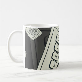 Minimalistisk kalkylator och matematisk mönsterill kaffemugg