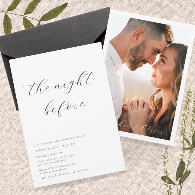 Minimalistisk kallgrafi - repetitionsmiddag inbjudningar (Skapare uppladdad)