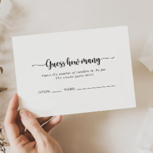 Minimalistisk kalligrafi anger hur många spelkort visitkort