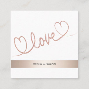 Minimalistisk kalligrafi av hjärtat ro guld kärlek rabattkort