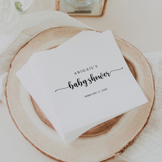 Minimalistisk kalligrafi babyskor Napkins Pappersservett (Skapare uppladdad)