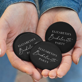 Minimalistisk kalligrafi Bachelorette Party Black Knapp