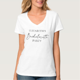 Minimalistisk kalligrafi Bläck Bachelorette V Nack T Shirt
