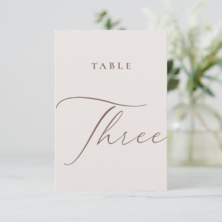 Minimalistisk kalligrafi Bord 3-Bordsnumret Inbjudningar