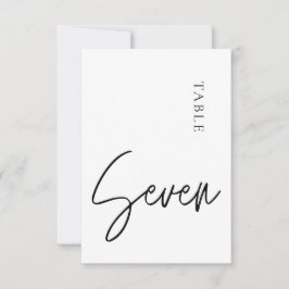 Minimalistisk kalligrafi Bord sju Bordsnummer