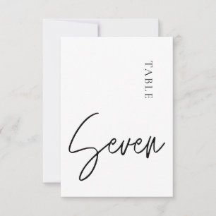Minimalistisk kalligrafi Bord sju Bordsnummer