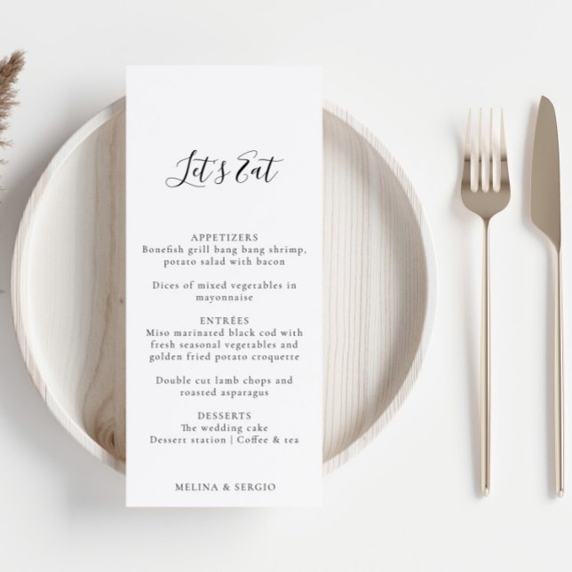 Minimalistisk kalligrafi Bröllop Menu Meny (Skapare uppladdad)
