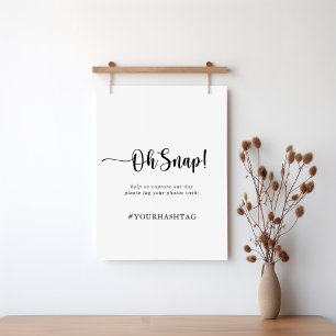 Minimalistisk kalligrafi Bröllop Oh Snap-tecken Poster