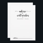 Minimalistisk kalligrafi Bröllop well Önskemål Rådkort<br><div class="desc">Detta minimalistiska kalligrafkort för bröllop väl önskemål är perfekt för ett bröllop i Österrike. Den enkla och elegant designen har skript av typen klassisk och finare i svartvitt. De här korten är perfekter för bröllop, möhippa, babydusch, studentfest och mycket mer. Anpassa korten med namn från bruden och brudgummen, blivande föräldrar...</div>