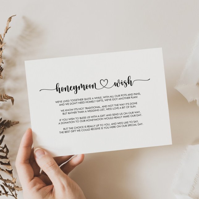 Minimalistisk kalligrafi bröllopsönskan tilläggskort (Skapare uppladdad)