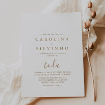 Minimalistisk kalligrafi Brown Boda Bröllop