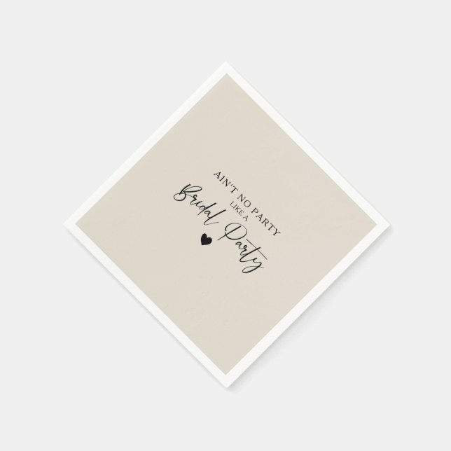 Minimalistisk kalligrafi Brudens sida Pappersservett (Hörn)