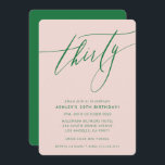 MINIMALISTISK Kalligrafi chic 30:e party  grönt Inbjudningar<br><div class="desc">genom kat masard / WWW.SIMPLYSWEETPAPERIE.COM Kärlek,  men vill se vissa förändringar - ett annat färg-schema,  produkt,  foto eller anpassad för ett annat tillfälle - inga bekymmer bara kontakta mig,  kat@simplysweetPAPERIE.com Jag är lycklig för att hjälpa till!</div>