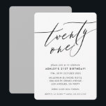 MINIMALISTISK Kalligrafi chic stilren 21-årsdag Inbjudningar<br><div class="desc">av kat massard / WWW.SIMPLYSWEETPAPERIE.COM
Älskar designen,  men vill se några ändringar - ett annat färgschema,  produkt,  lägg till ett foto eller anpassad för ett annat tillfälle - inget problem,  kontakta mig bara,  kat@simplysweetPAPERIE.com Jag hjälper gärna!</div>