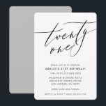 MINIMALISTISK Kalligrafi chic stilren 21-årsdag Inbjudningar<br><div class="desc">av kat massard / WWW.SIMPLYSWEETPAPERIE.COM
Älskar designen,  men vill se några ändringar - ett annat färgschema,  produkt,  lägg till ett foto eller anpassad för ett annat tillfälle - inget problem,  kontakta mig bara,  kat@simplysweetPAPERIE.com Jag hjälper gärna!</div>