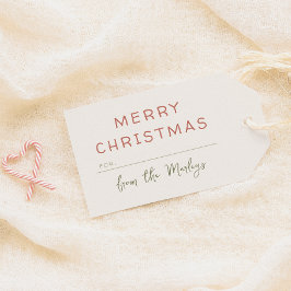 Minimalistisk kalligrafi Cute God jul Presentetikett