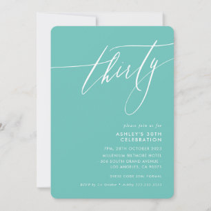 MINIMALISTISK Kalligrafi elegant 30:e party mynten Inbjudningar
