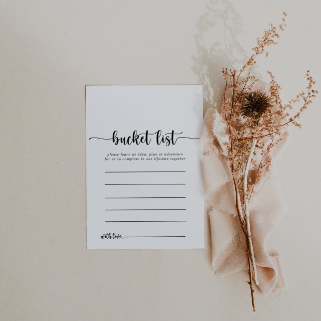 Minimalistisk kalligrafi Enkla Bucket List-kort Vykort (Skapare uppladdad)