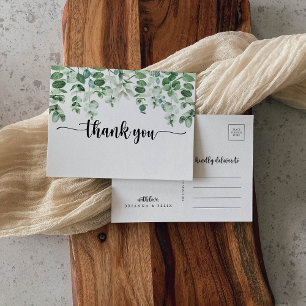 Minimalistisk kalligrafi Eucalyptus Tack Vykort