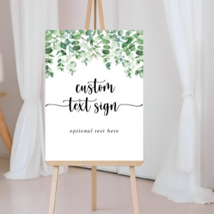 Minimalistisk kalligrafi Eukalyptus Anpassad texts Poster