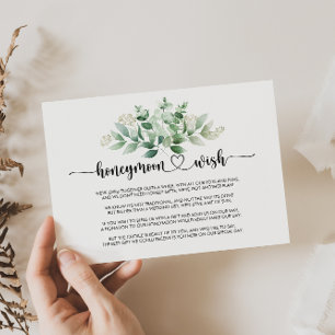 Minimalistisk kalligrafi Eukalyptus bröllopshälsni Tilläggskort