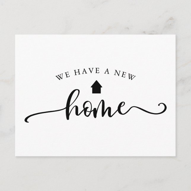 Minimalistisk kalligrafi flyttningsannons vykort (Framsida)