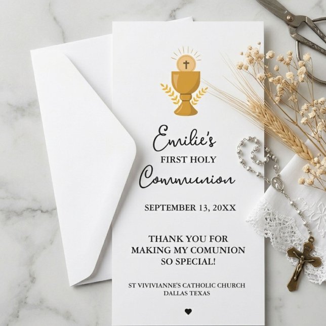 Minimalistisk kalligrafi Första Kommunion Bön (Skapare uppladdad)