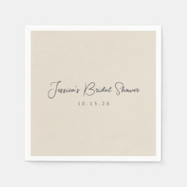 Minimalistisk kalligrafi, ivoriansvart Möhippa Pappersservett