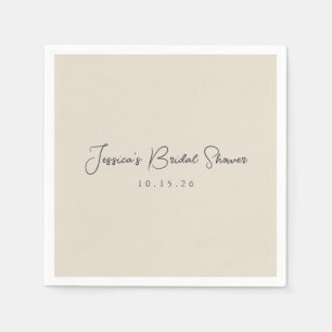 Minimalistisk kalligrafi, ivoriansvart Möhippa Pappersservett