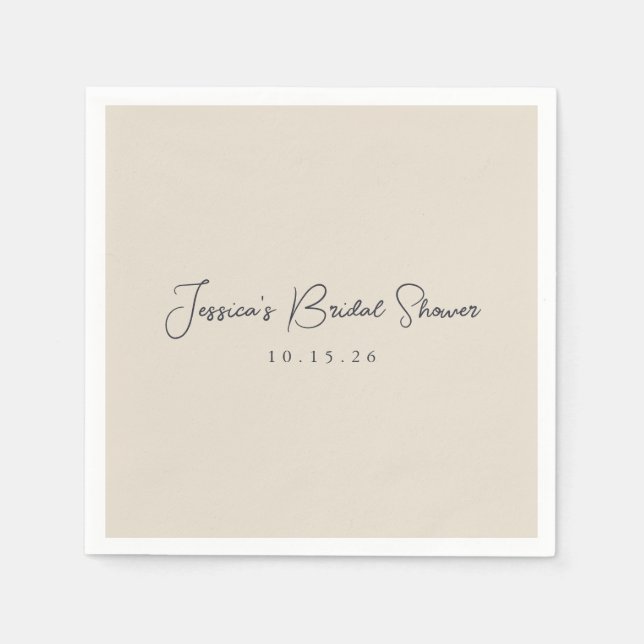 Minimalistisk kalligrafi, ivoriansvart Möhippa Pappersservett (Framsidan)