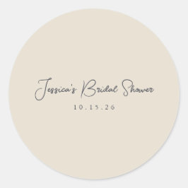 Minimalistisk kalligrafi, ivoriansvart Möhippa Runt Klistermärke