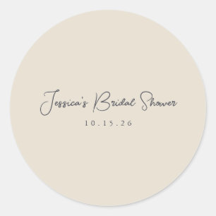 Minimalistisk kalligrafi, ivoriansvart Möhippa Runt Klistermärke