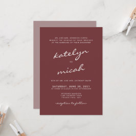 Minimalistisk kalligrafi kanel Ro Bröllop Inbjudningar