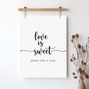 Minimalistisk kalligrafi Kärlek är sött tecken Poster