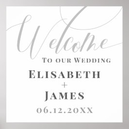 Minimalistisk kalligrafi Modern Välkommen Bröllop Poster
