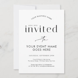 Minimalistisk kalligrafi näringslivet event galakv inbjudningar
