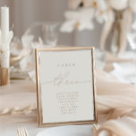 Minimalistisk kalligrafi, Neutralt tre Bordsnummer<br><div class="desc">Utformningen har ett handskrivet teckensnitt och modern minimalistisk design. Designad att samordna med för inbjudan till "Natural Glam"-bröllop. Om du vill ändra information klickar du på "Anpassa den här mallen", "Information". Om du vill flytta texten eller ändra storlek, teckensnitt eller färg klickar du på Redigera med Design Verktyg. Visa samlingslänken...</div>