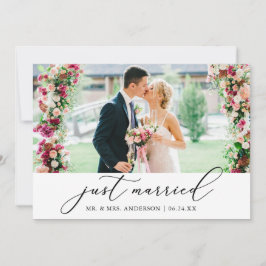 Minimalistisk kalligrafi Ny gifta Photo Bröllop Meddelande