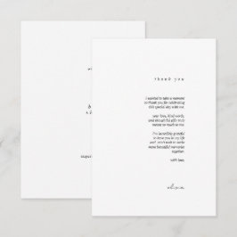Minimalistisk kalligrafi platt tackkort tack kort