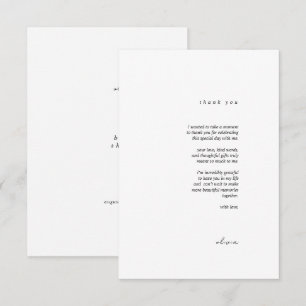 Minimalistisk kalligrafi platt tackkort tack kort