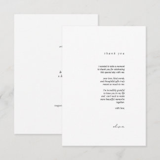 Minimalistisk kalligrafi platt tackkort tack kort