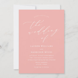 Minimalistisk kalligrafi rosé | Bröllop Inbjudningar