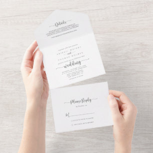 Minimalistisk kalligrafi Silver Bröllop
