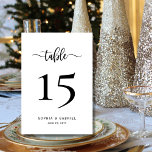 Minimalistisk kalligrafi-skript Bröllop Dubbla Sid Bordsnummer<br><div class="desc">Elegant Modern Calligraphy Script Bröllop Bordsnummer Dubbla Sided with anpassningsbar personlig. Hjälp dina gäster att enkelt hitta rätt på med de här enkla dubblorna för bordsnummer på eleganten. Lägg enkelt till,  nummer,  namn och datum! Har ett söt hand som skriver calligraphy "bord"-skript. Idealisk för minimalistisk elegant och modernt bröllop.</div>