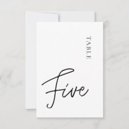 Minimalistisk kalligrafi Svartvit Bord 5 Inbjudningar