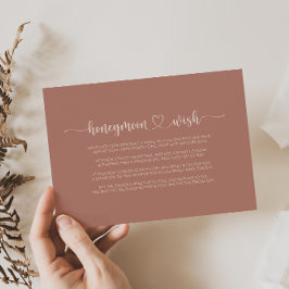 Minimalistisk kalligrafi terrakotta bröllopsönskan tilläggskort