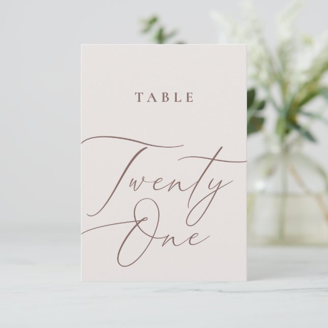 Minimalistisk kalligrafi tjugoett Bordsnummer (Stående Fram)