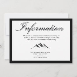 Minimalistisk kalligrafi utomhusbröllopsinformatio inbjudningar